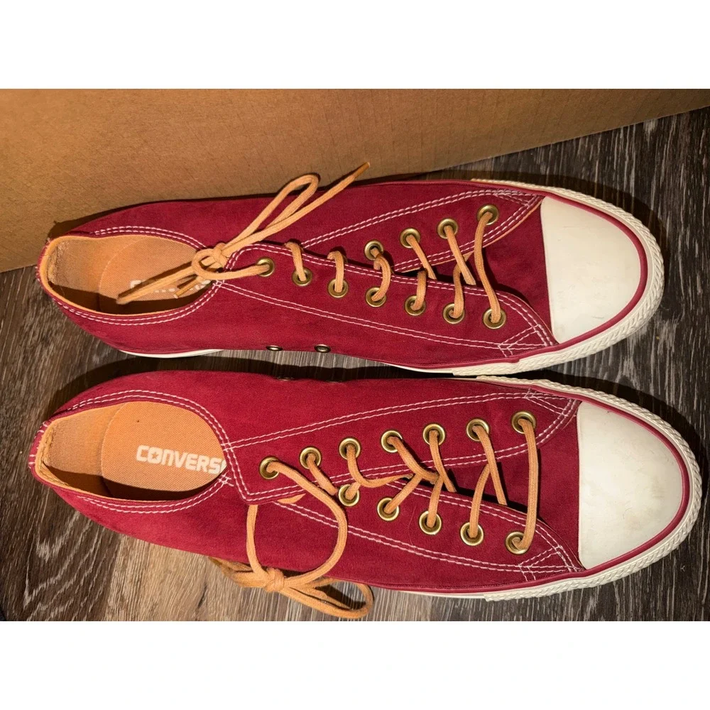 Converse Chuck Taylor All Star Low Top Burgundy Canvas Mens 11 y2k - Picture 2 of 4